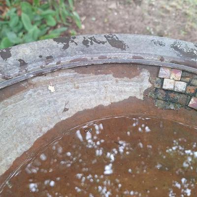 Bird Bath with Mosiac missing