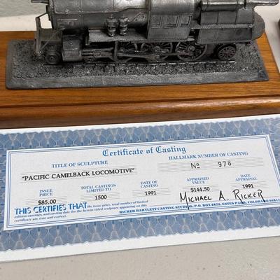 MICHAEL RICKER ~ Eight (8) Piece Pewter Train Collection