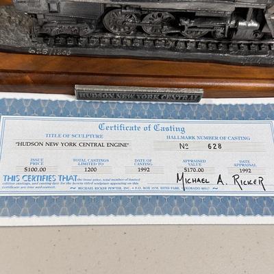 MICHAEL RICKER ~ Eight (8) Piece Pewter Train Collection