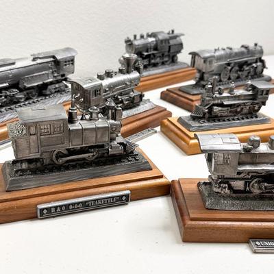MICHAEL RICKER ~ Eight (8) Piece Pewter Train Collection