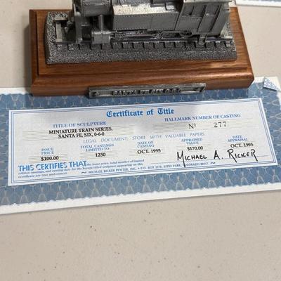 MICHAEL RICKER ~ Eight (8) Piece Pewter Train Collection