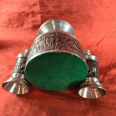 Norwegian Pewter Salt, Pepper and Candle Holder