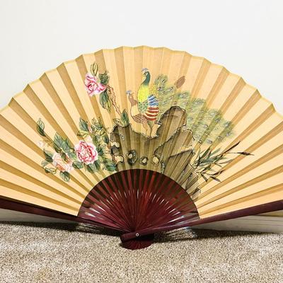 Vintage LARGE Asian Decorative Wall Folding Fan