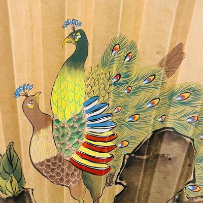 Vintage LARGE Asian Decorative Wall Folding Fan