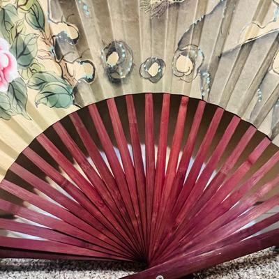 Vintage LARGE Asian Decorative Wall Folding Fan