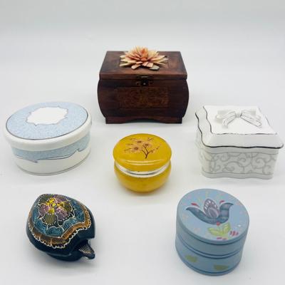 Trinket Box Lot Alabaster, Wedgwood And More