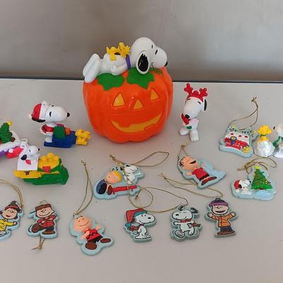 Snoopy holiday ornaments - Christmas and Halloween
