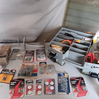 Variety of household hardware in divided organizing case