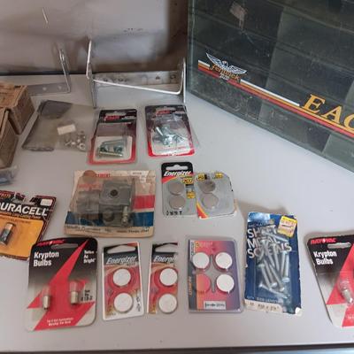 Variety of household hardware in divided organizing case