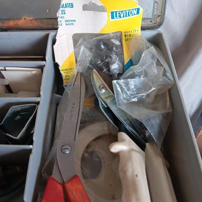 Variety of household hardware in divided organizing case