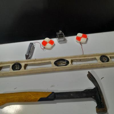 Nice level - Dewalt drywall hammer - plum boob with gammon's