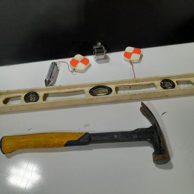 Nice level - Dewalt drywall hammer - plum boob with gammon's