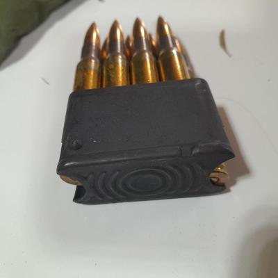 Ammunition in a bandoleer - 8 round clips - CAL 30 BALL M2