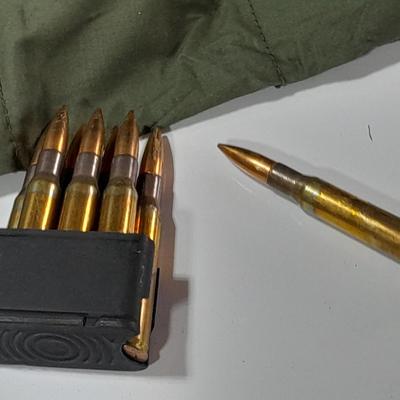 Ammunition in a bandoleer - 8 round clips - CAL 30 BALL M2