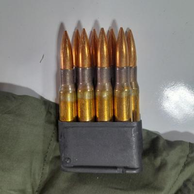 Ammunition in a bandoleer - 8 round clips - CAL 30 BALL M2