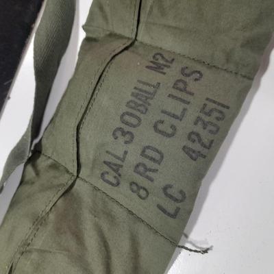 Ammunition in a bandoleer - 8 round clips - CAL 30 BALL M2