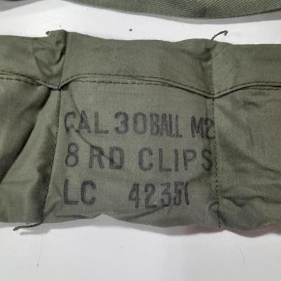 Ammunition in Bandoleer - 8 round clips - CAL 30 BALL M2