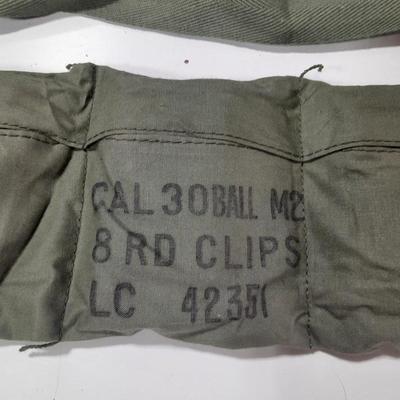 Ammunition in Bandoleer - 8 round clips - CAL 30 BALL M2