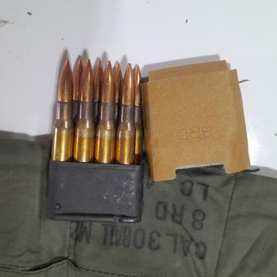 Ammunition in Bandoleer - 8 round clips - CAL 30 BALL M2