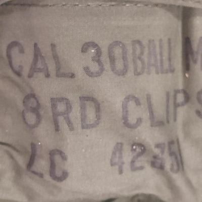 Ammunition in bandoleer CAL 30 BALL M2 8 round clips