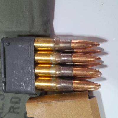 Ammunition in bandoleer CAL 30 BALL M2 8 round clips
