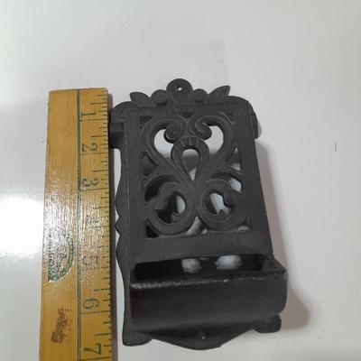 Decorative cast Iron match keeper - wall mount