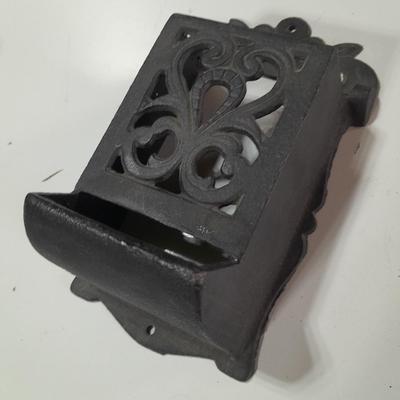Decorative cast Iron match keeper - wall mount