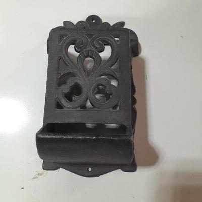 Decorative cast Iron match keeper - wall mount