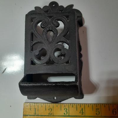 Decorative cast Iron match keeper - wall mount
