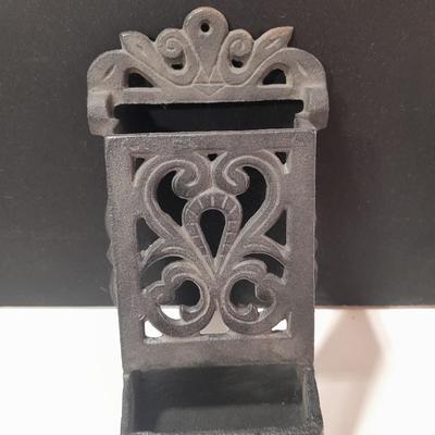 Decorative cast Iron match keeper - wall mount