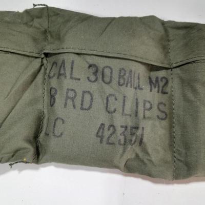 Ammunition in bandoleer - 30 BALL M2 8 rounds per clip