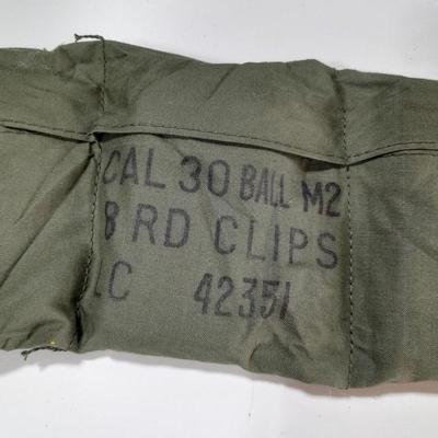 Ammunition in bandoleer - 30 BALL M2 8 rounds per clip