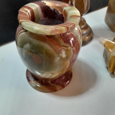 Onyx Agate Stone Decorations - Vases - candle stick holders - pen organizer block