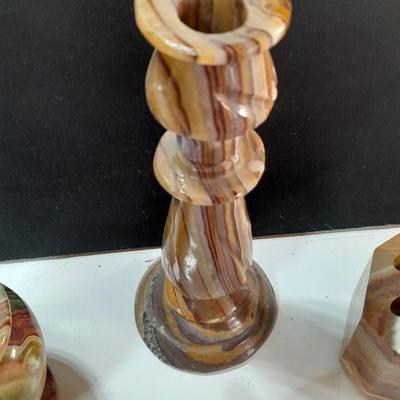 Onyx Agate Stone Decorations - Vases - candle stick holders - pen organizer block