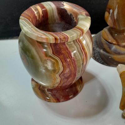 Onyx Agate Stone Decorations - Vases - candle stick holders - pen organizer block