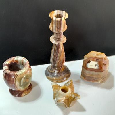 Onyx Agate Stone Decorations - Vases - candle stick holders - pen organizer block