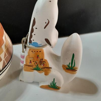 Native American pottery - signed UTE - and other vases - wolf pottery