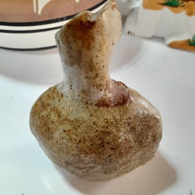 Native American pottery - signed UTE - and other vases - wolf pottery