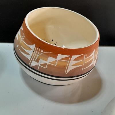 Native American pottery - signed UTE - and other vases - wolf pottery