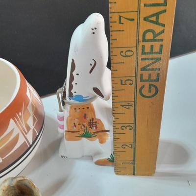 Native American pottery - signed UTE - and other vases - wolf pottery