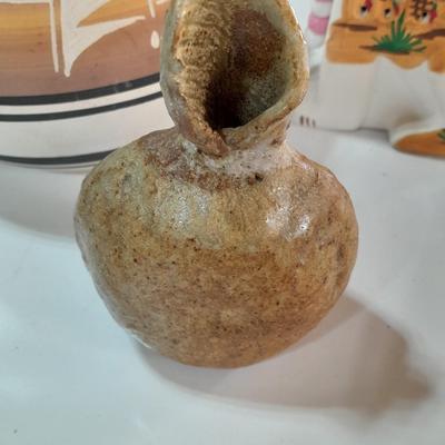 Native American pottery - signed UTE - and other vases - wolf pottery