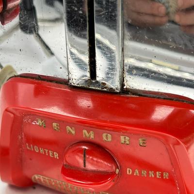 Vintage Kenmore 344-6332 Toaster Red/ Chrome 2 Slice
