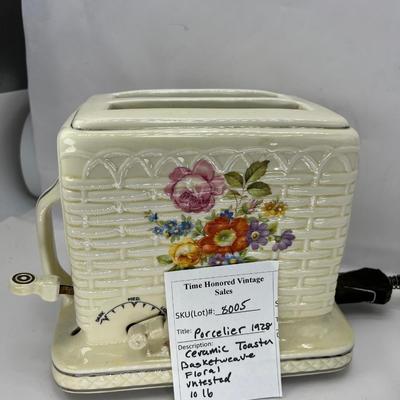 1937 Porcelier Basket Weave China Toaster