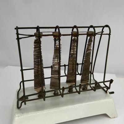 1908 early 2 sided toaster GE D-12 undecorated ceramic
