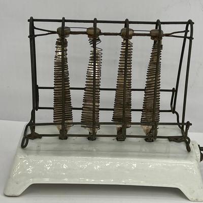 1908 early 2 sided toaster GE D-12 undecorated ceramic