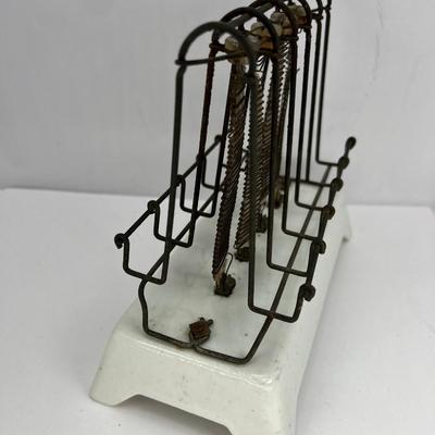 1908 early 2 sided toaster GE D-12 undecorated ceramic