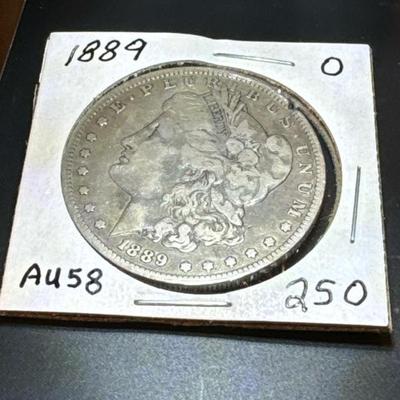 1889 O Morgan AU 58