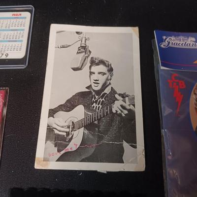 ELVIS POSTAGE STAMPS, 1977 CARD CALENDAR AND MORE