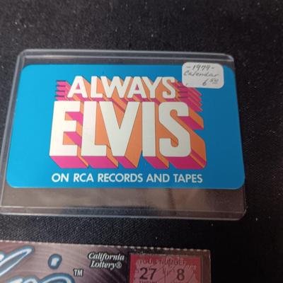ELVIS POSTAGE STAMPS, 1977 CARD CALENDAR AND MORE