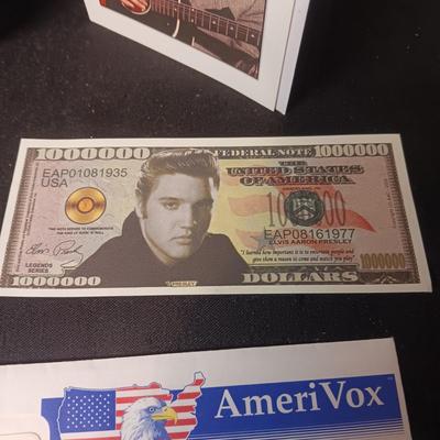 SMALL ELVIS BOOK, CARD, PHOTO, FUNNY MONEY AND MORE